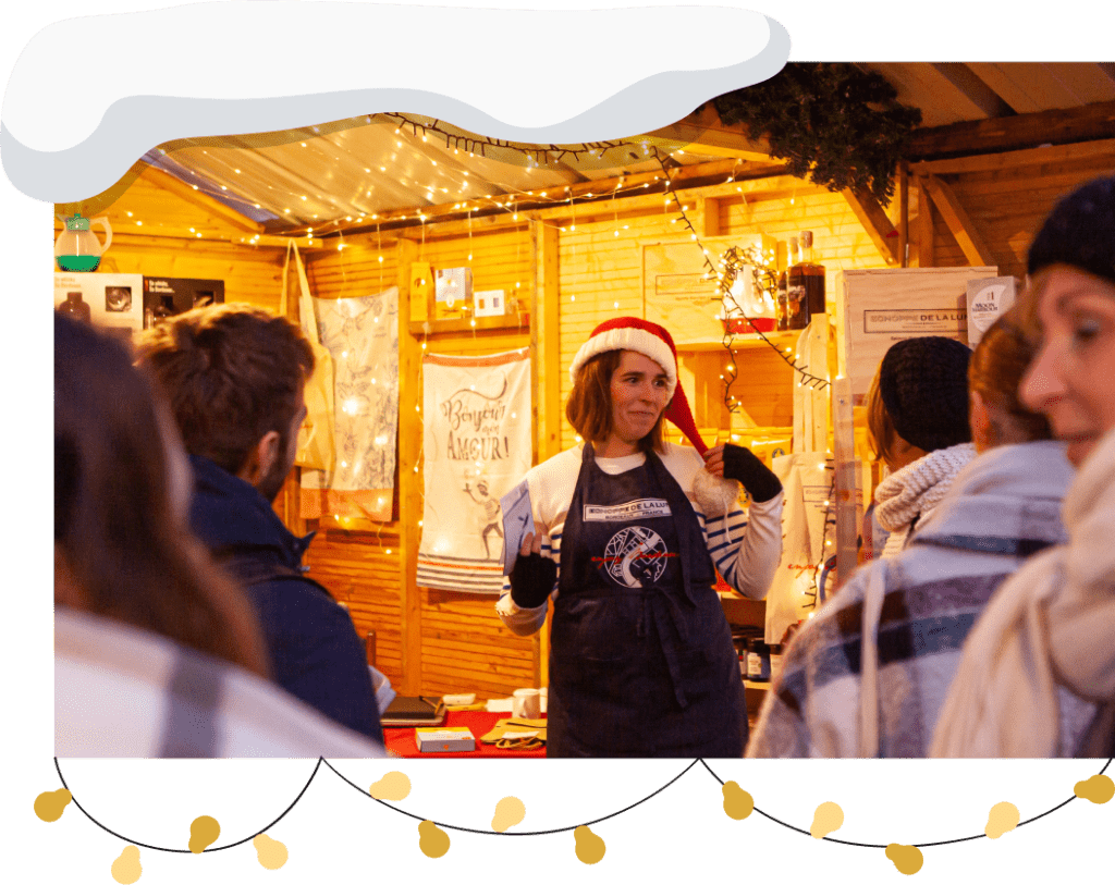 Photo d'un chalet au marché de noël de Bordeaux